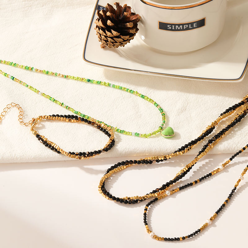 Personalized Custom Design Black Gold Bracelet Necklace Factory B2310