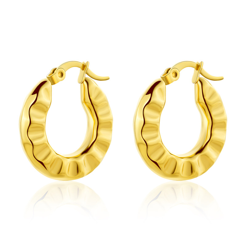 Fashionable Golden Round Earrings E932-GO