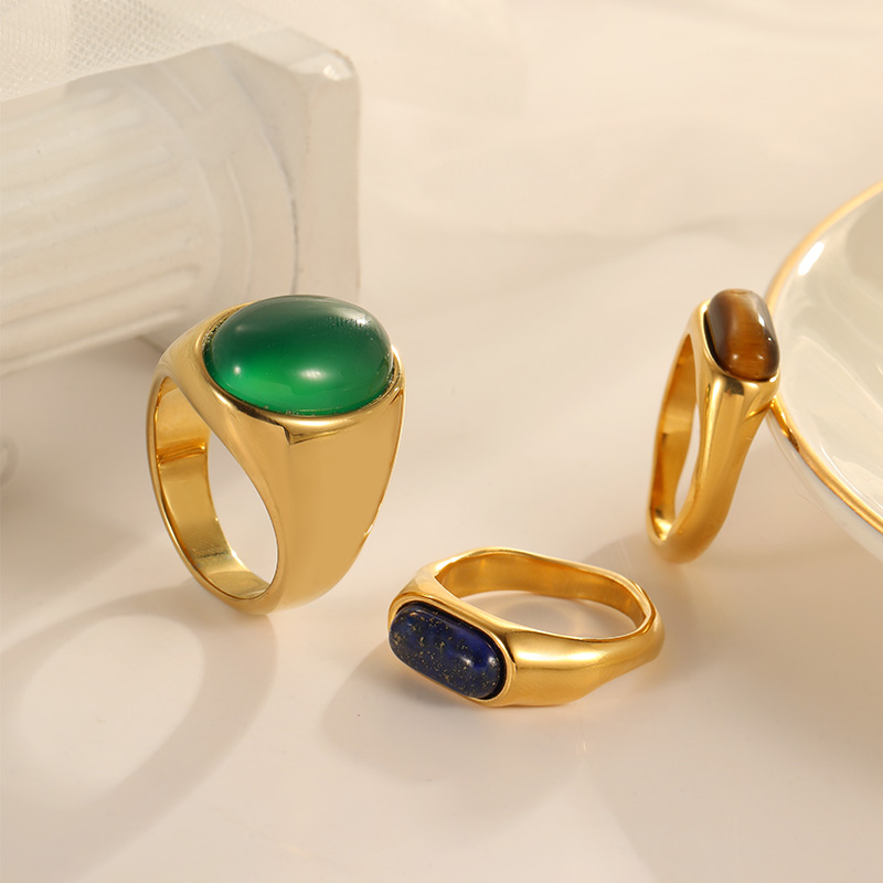 Custom Fashionable Green Brown Purple Gemstone Ring R665-GO-R734-R734