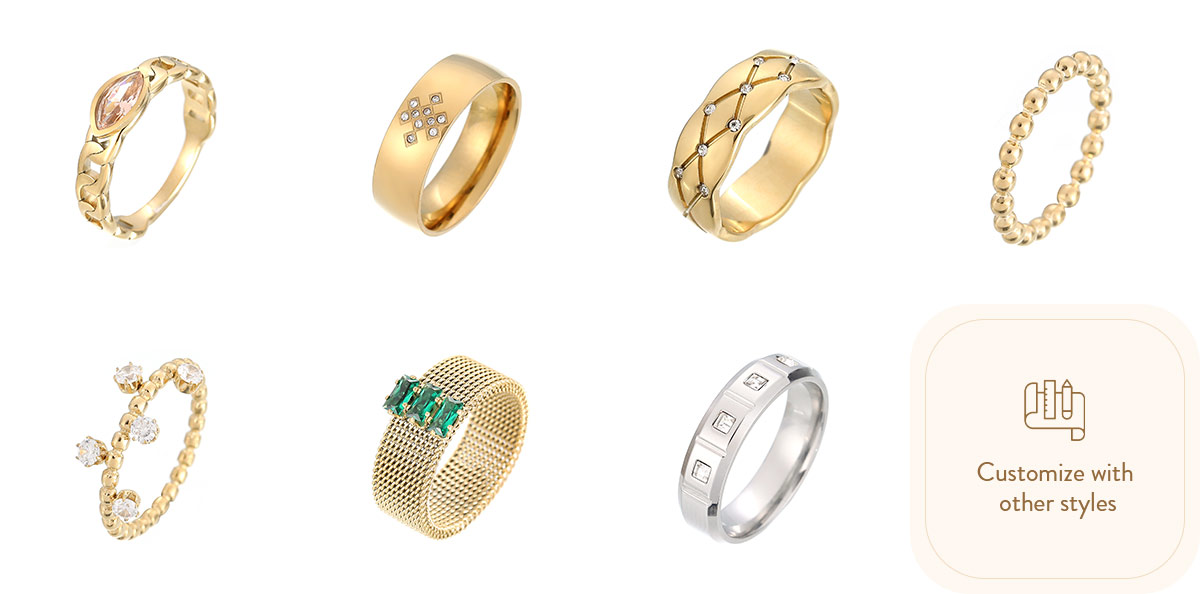 Custom Gold Round Rings