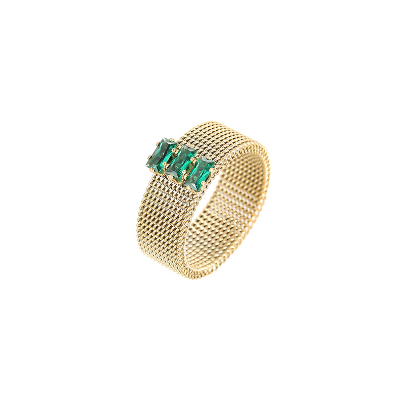 ODM OEM Price Gold Round Pearl Square Rings Factory R673