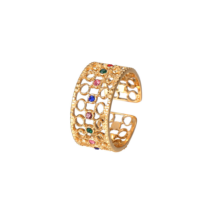ODM OEM Price Gold Round Pearl Square Rings Factory R639
