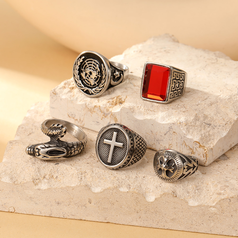 Custom Stainless Steel Handmade Silver Steel Men's Rings