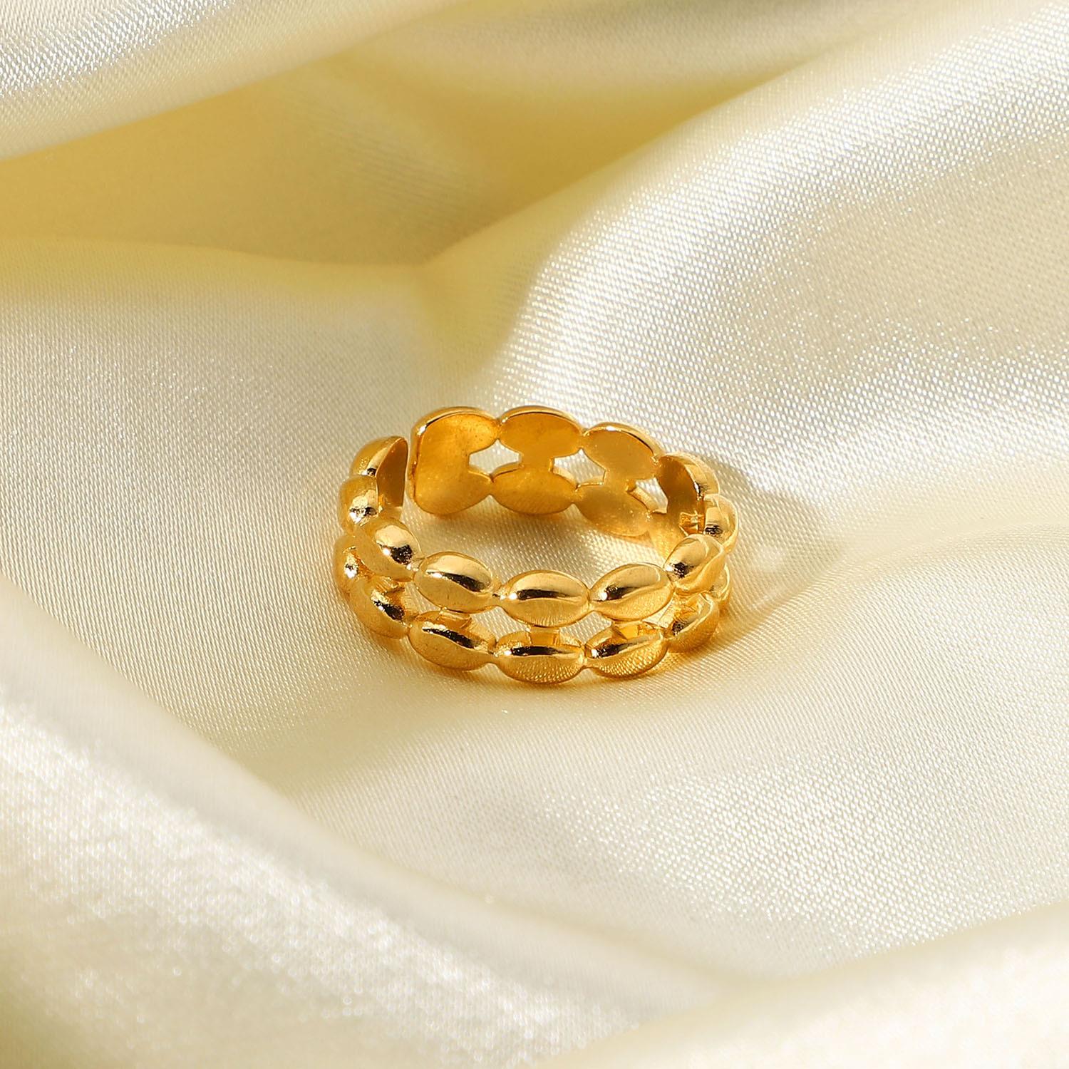 Wholesale Custom Stainless Steel Simple Deisgn Women's Adjustable Open Ring