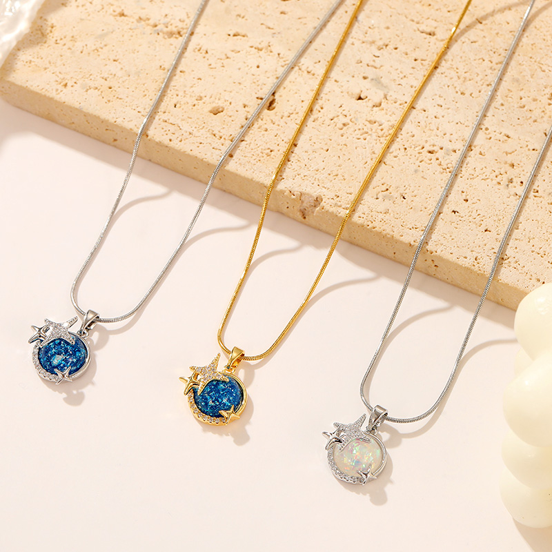 Factory Wholesale Jewellery Starlight Blue Planet Necklace Luxury Customize Design