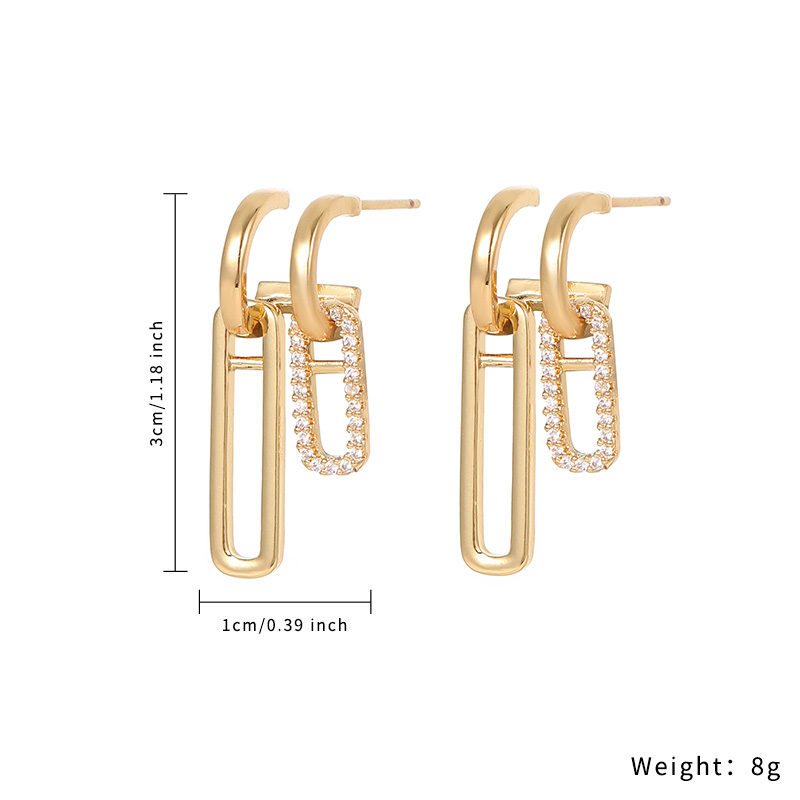 Popular shinny white zircon special stud earrings