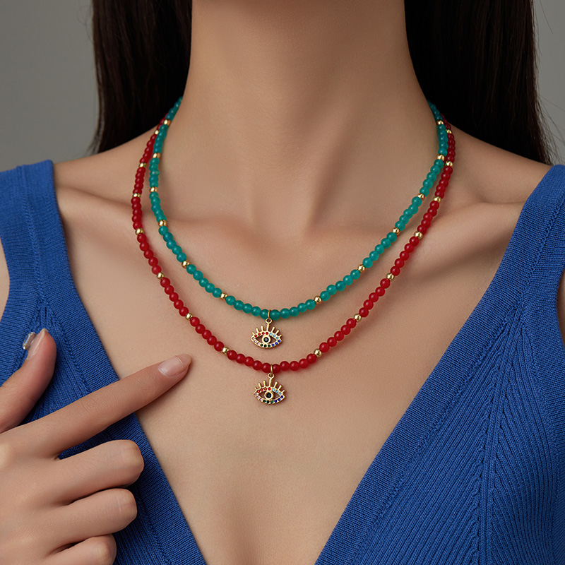 Multiple Colorful Natural Stones Beads Necklace Jewelry Personalized