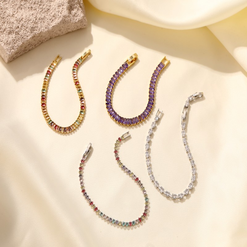 Stainless Steel Tennis Bracelet Cubic Zirconia Bracelet For Women Men