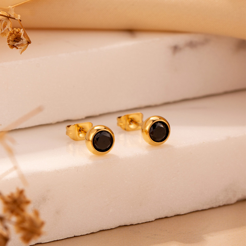 Factory custom zircon color simple zircon stud earrings