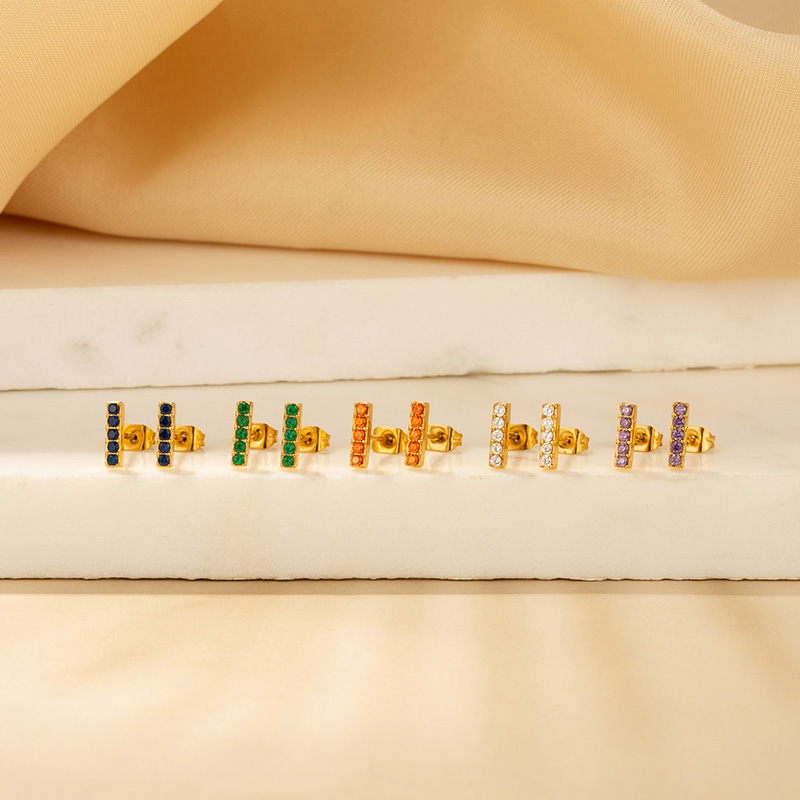 Factory custom colorful delicate zircon stud earrings