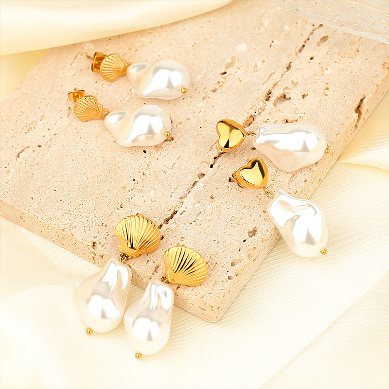 Custom shell pearl pendant stud earrings series
