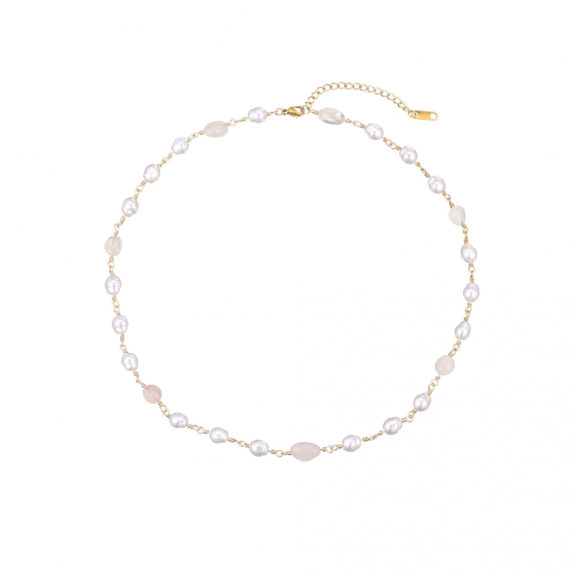 Fashion Pearl And Crystal Stones Necklace Customized Jewelry