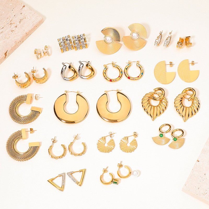 Factory wholesale stainless steel non-fading non-allergic earrings collection