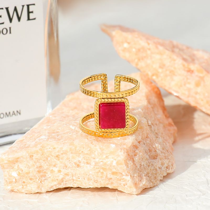 Ruby Wrap Ring Vintage 18K Gold Ring Red Stone Ring Open Ring