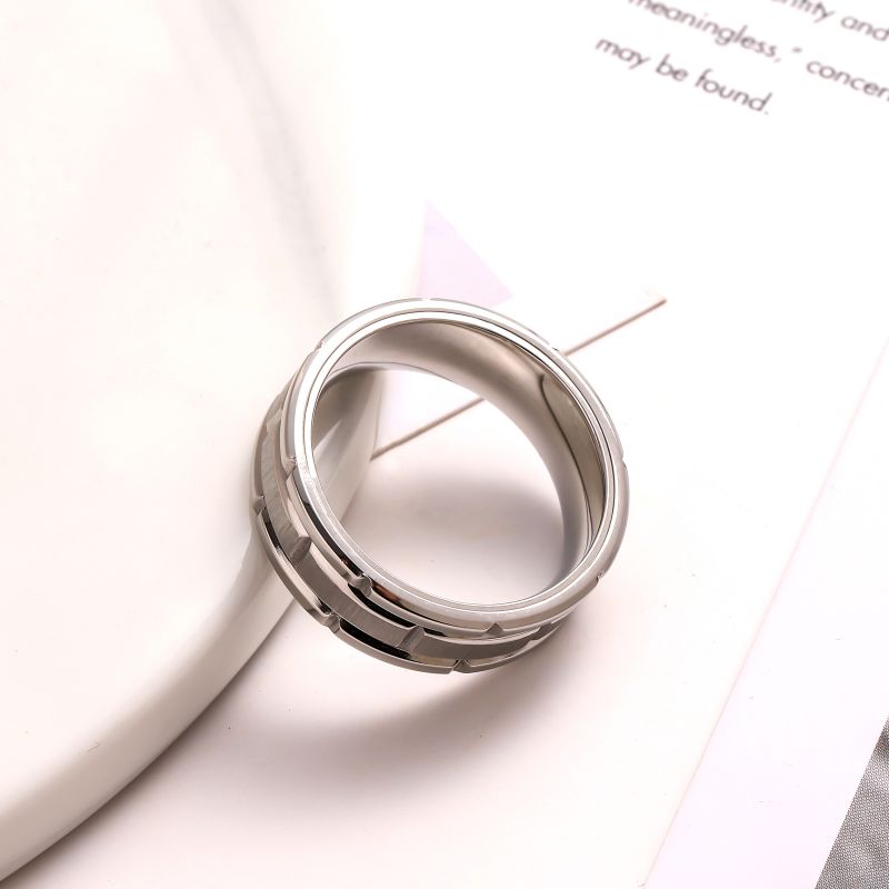 Men's 8mm Brushed Comfort Fit Stainless Steel Wedding Band Ring