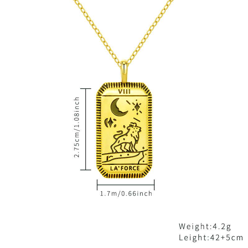 Stainless steel hollow pendant engraved tag necklace series