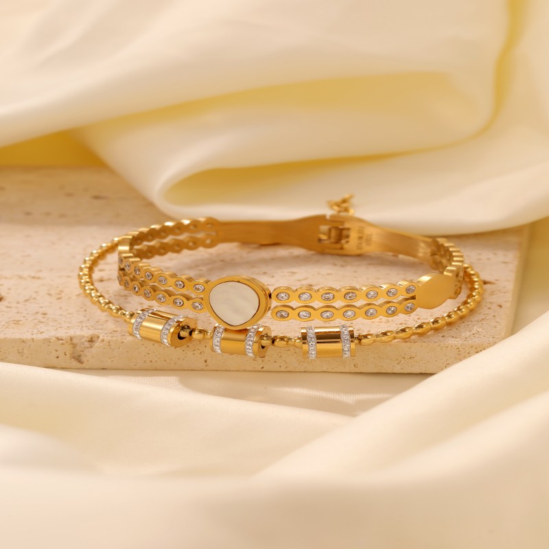 New Style Stainless Steel Zircon Shiny Bangle