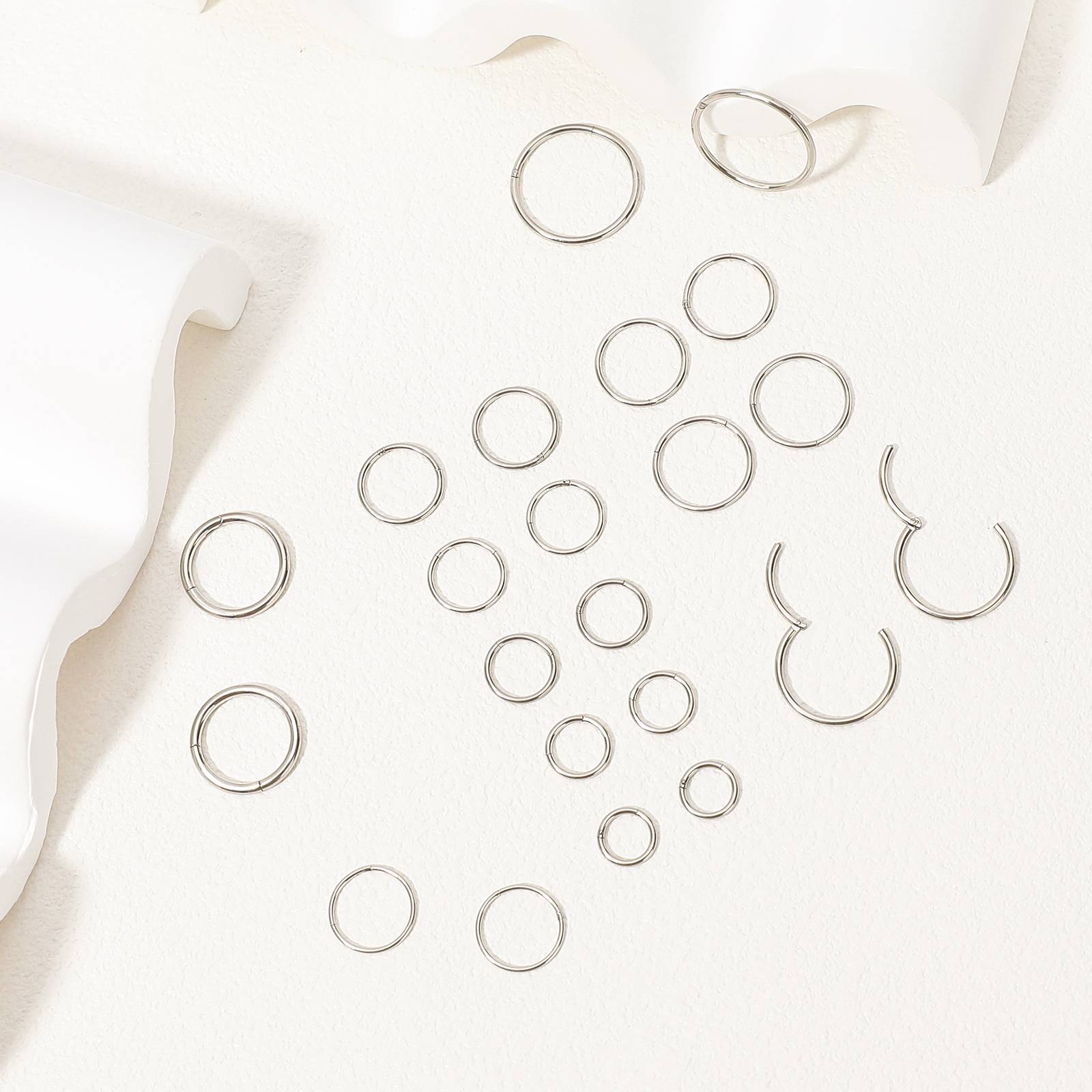 Simple Round Hoop Body Piercing Titanium Lip Stud Earrings Various Sizes Unisex