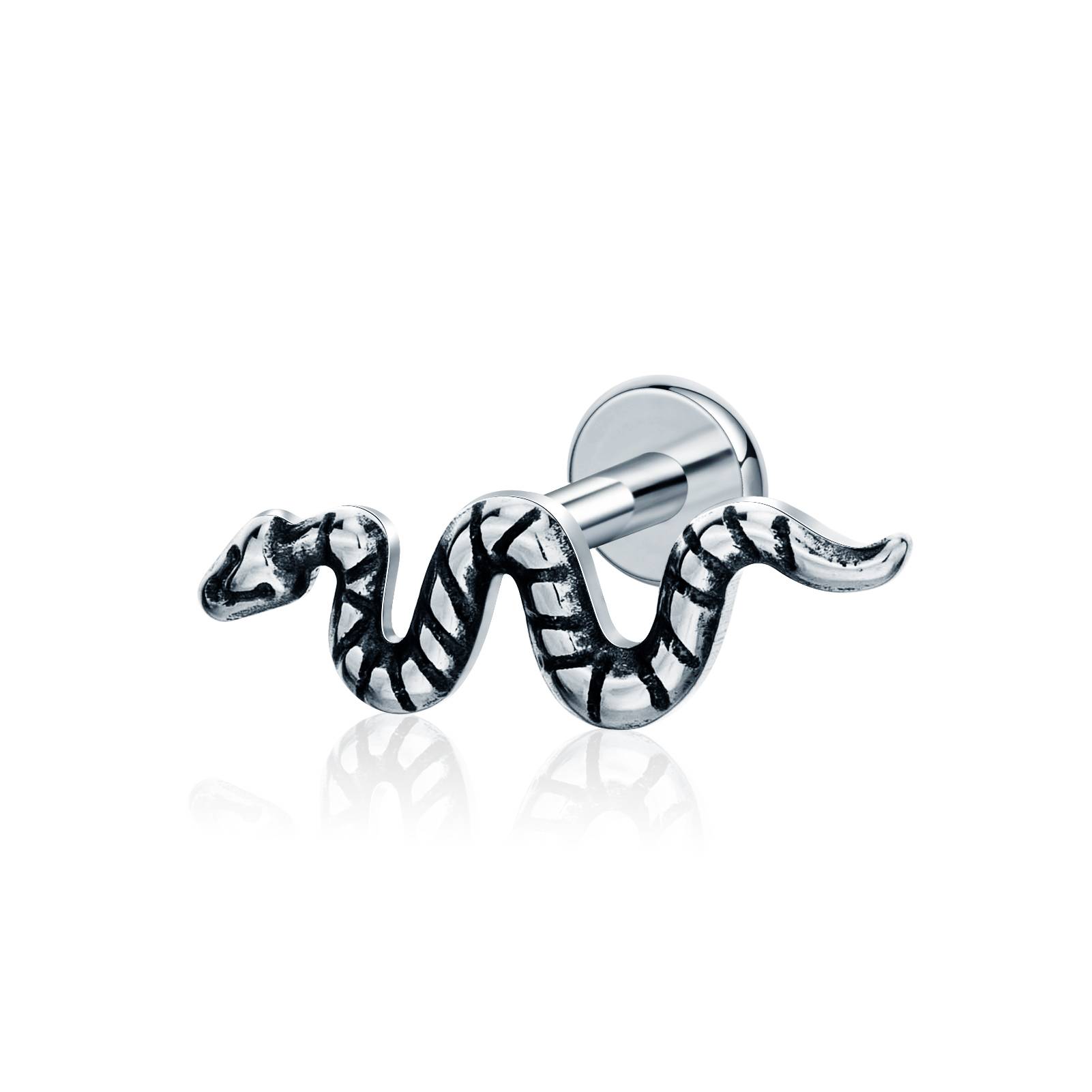 Snake Shaped Titanium Labrets 2024 Hypoallergenic Threadless Labret Body Jewelry Customizable