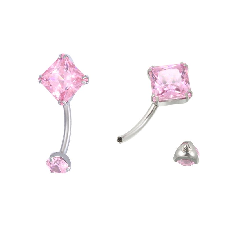  Titanium colorful zircon navel rings series