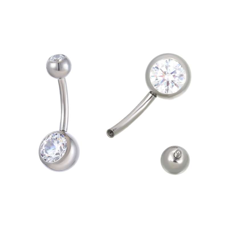  Titanium colorful zircon navel rings series