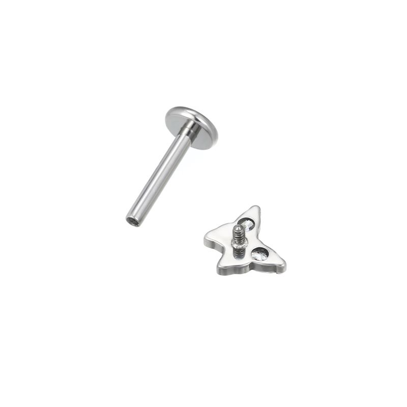  Titanium Internal Thread Labret Leaf and Butterfly Zircon Piercing Series
