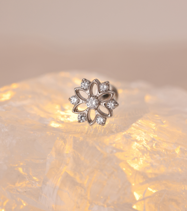 Titanium Zircon Studs Body Piercing Lip Jewelry Rings Helix Cartilage 
