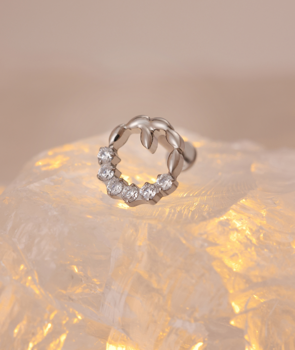 Titanium Zircon Studs Body Piercing Lip Jewelry Rings Helix Cartilage 