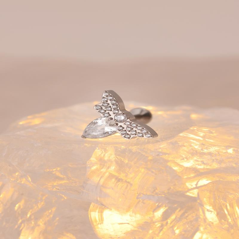 Non-Tarnish Trendy Titanium Dragonfly zircon earrings