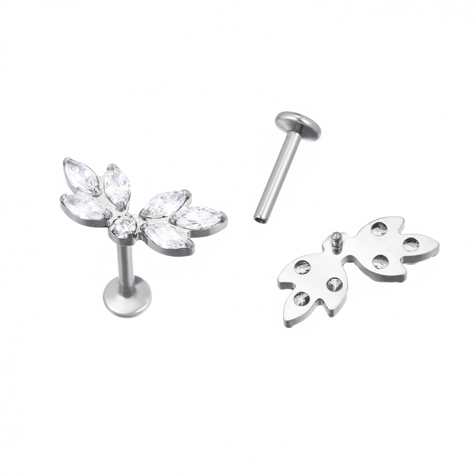 Hypoallergenic wing star shaped stud earrings