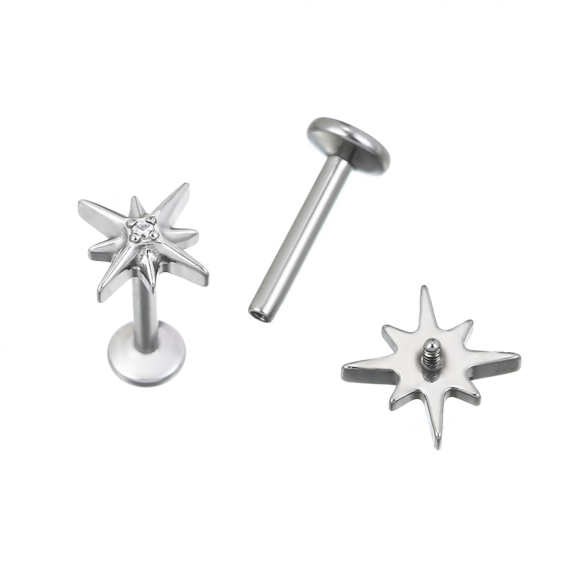 Hypoallergenic wing star shaped stud earrings