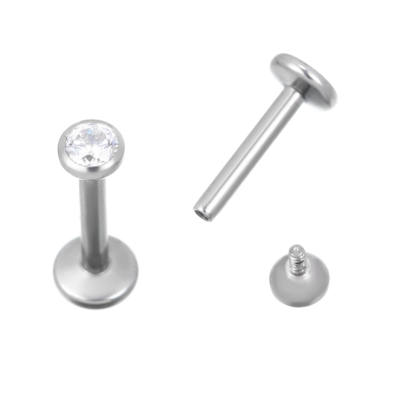 Factory shining heart zircon titanium earrings piercing