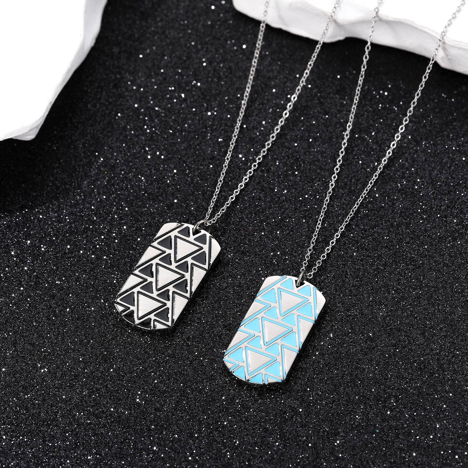 Wholesale Men's Fashion Custom Jewelry Enamel Titanium Pendant Necklace