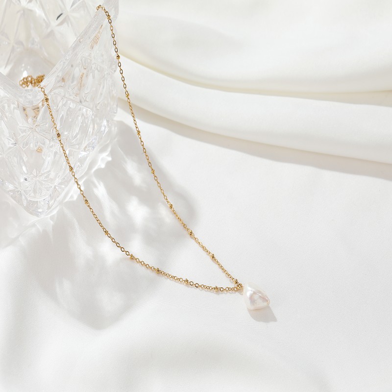 Personalized heart shape pearl bracelet necklace