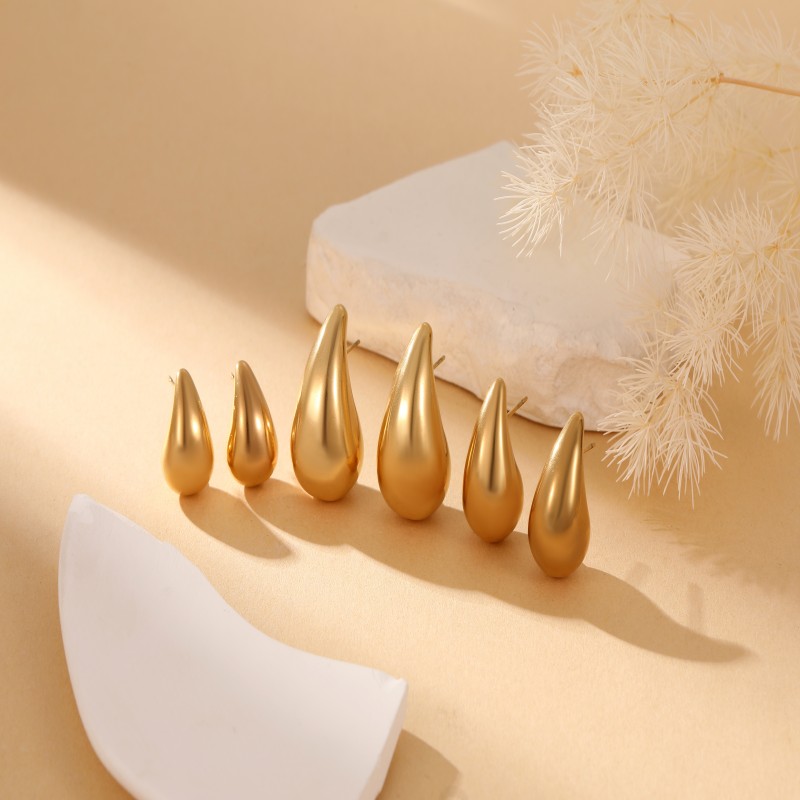 2024 Popular Fashion Large Medium Small Size Bean Stud Earrings 